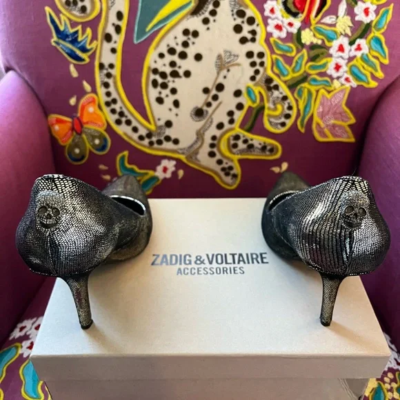 Zadig & Voltaire Gold Shoes Size 39 Women’s 9 - Picture 7 of 13